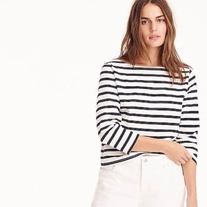 J. Crew Structured boatneck T-shirt in stripe
